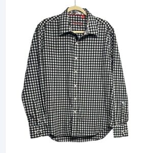 Justins Black and White Casual Button Down Shirt